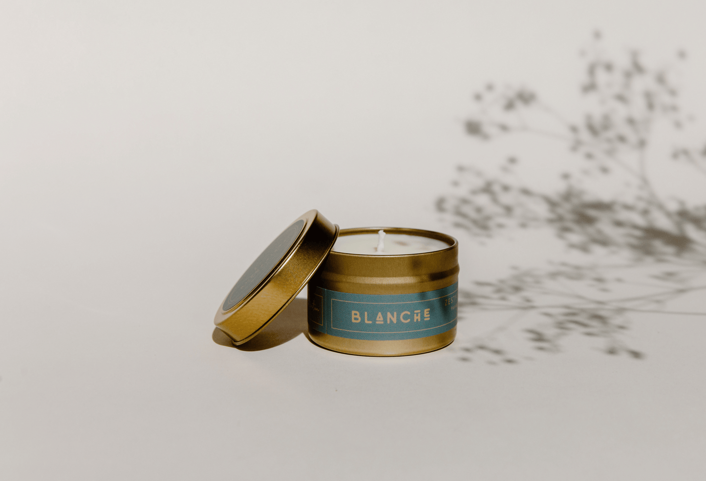 Blanche in Golden Travel Tin