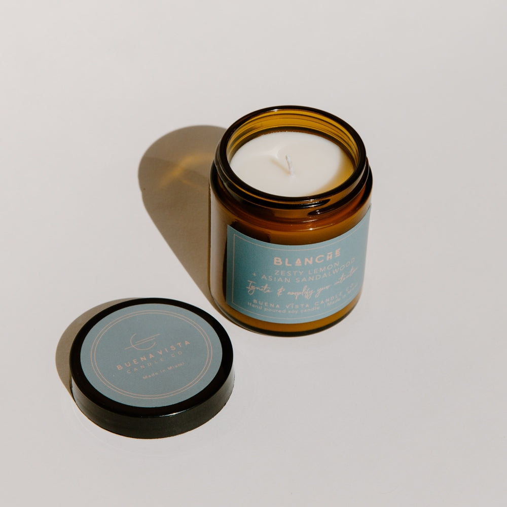 Candle in Amber Luxe Glass